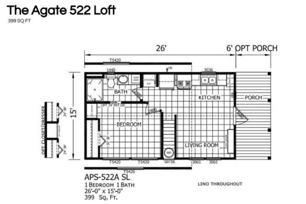 Agate 1bed - 1Bath 399 sf - Image 2